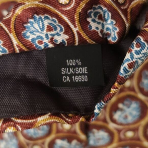 Vintage Silk Tie Brown & Blue - Picture 5 of 6